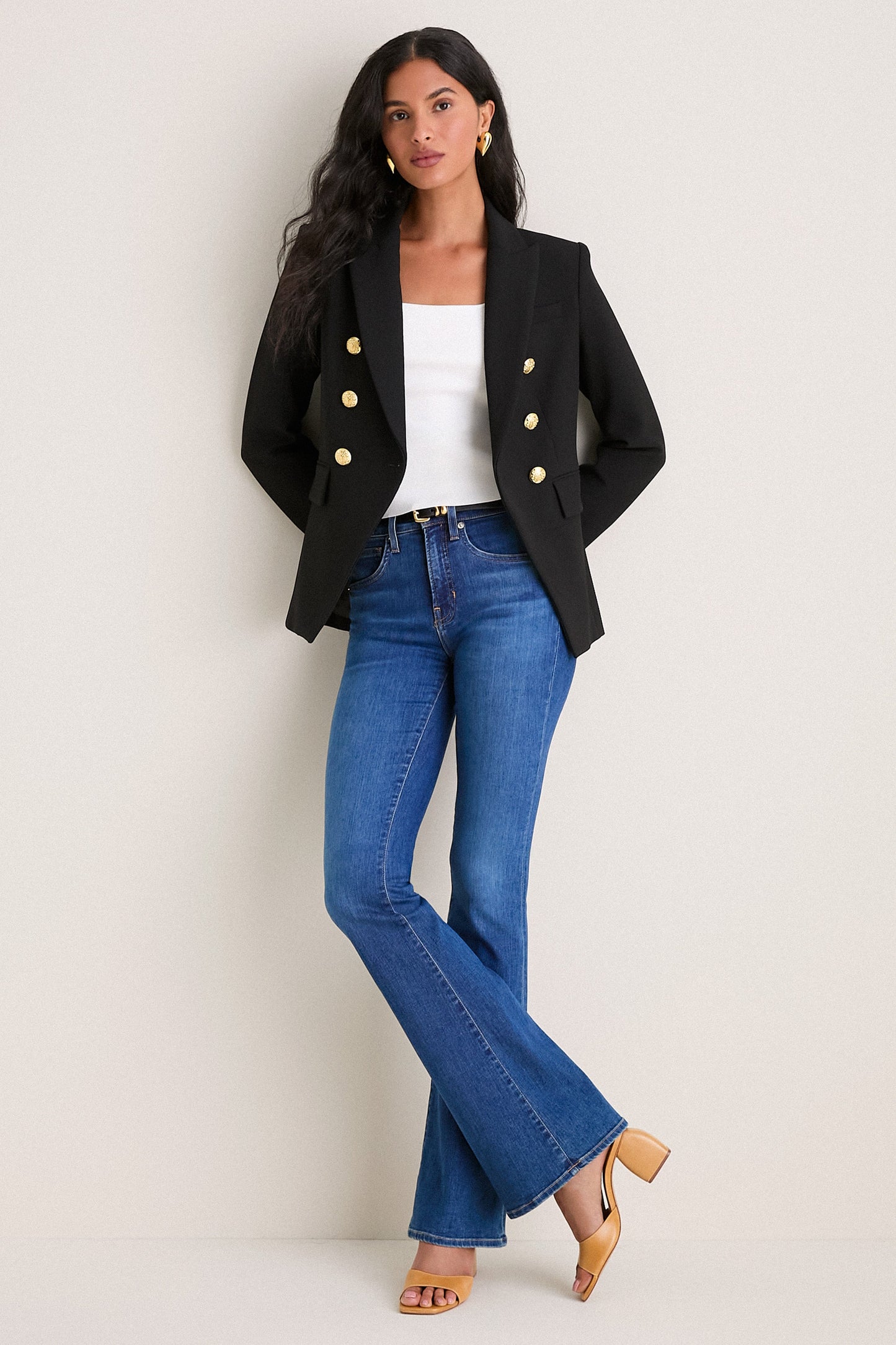 Bright Blue Beverly High Rise Skinny Flare