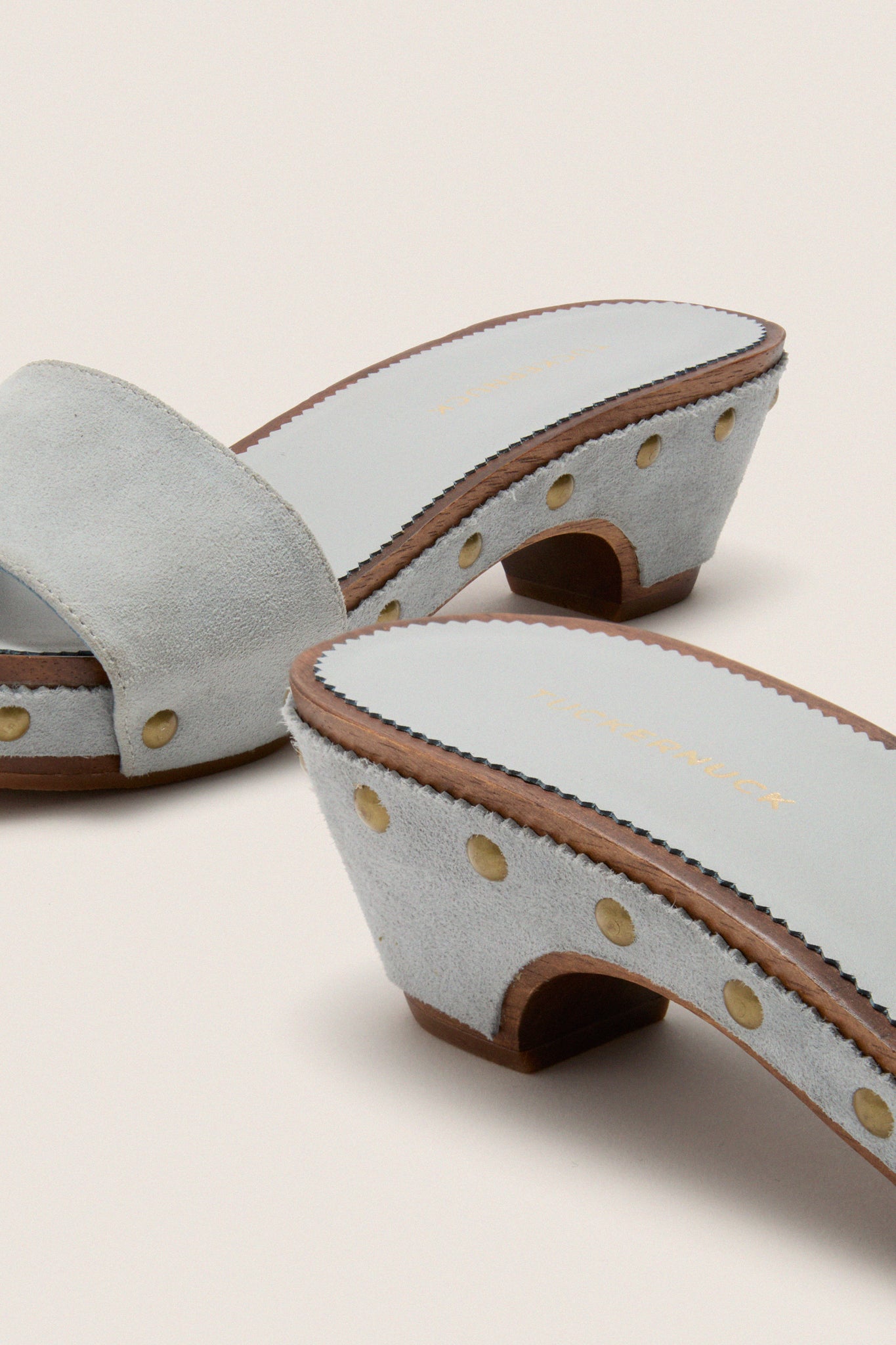 Blue Suede Rosalie Clog Sandals