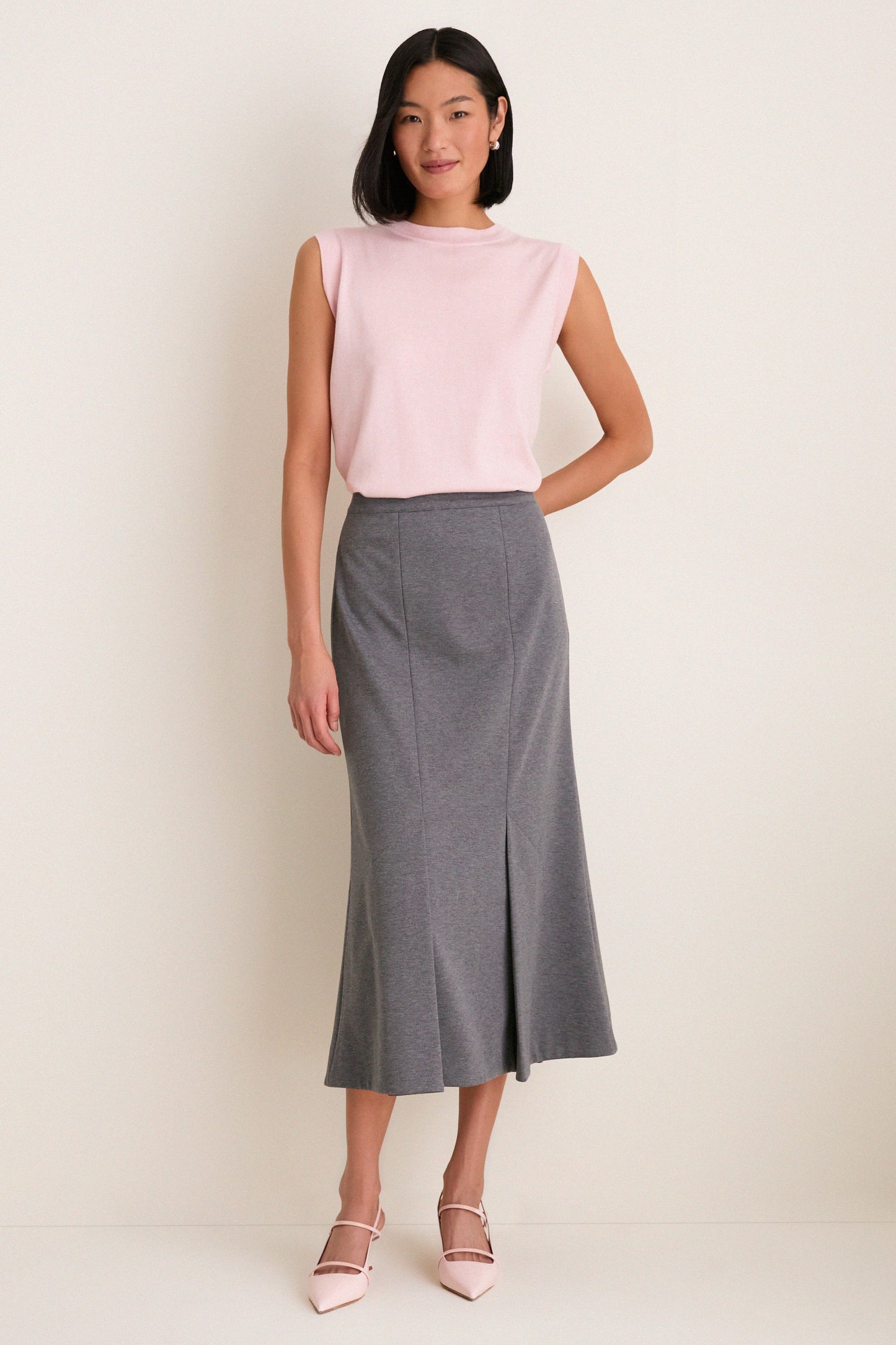 Blush Cashmere Silk Sleeveless Ava Shell