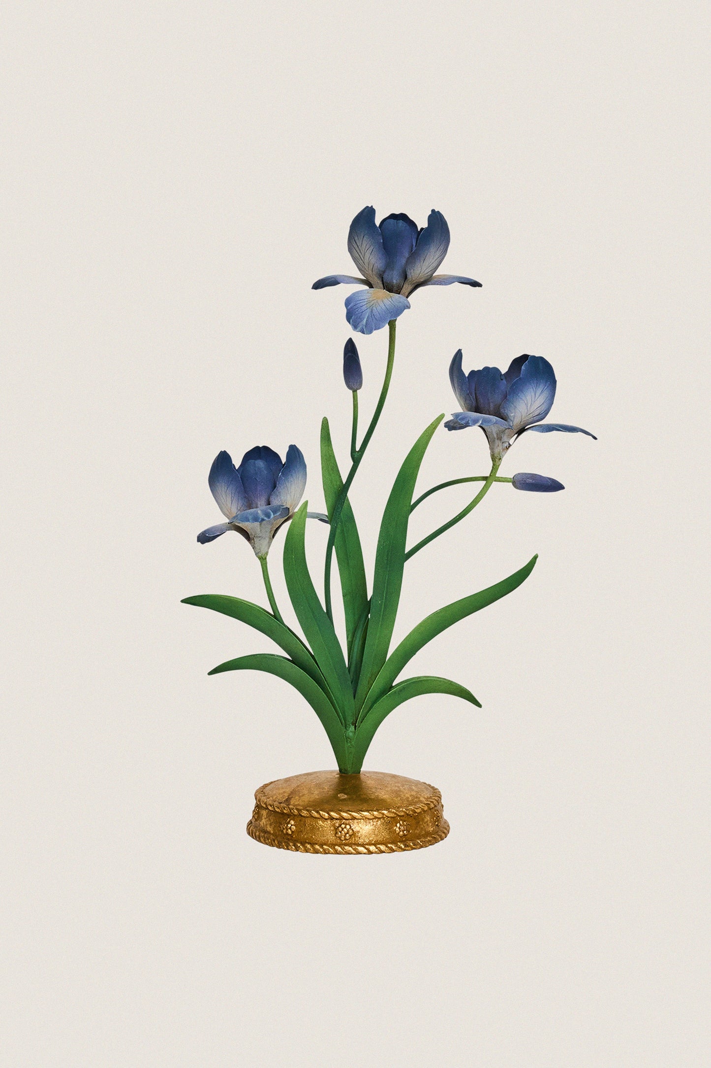 Chambray Meadow Walk Iris 14" Centerpiece Candelabra