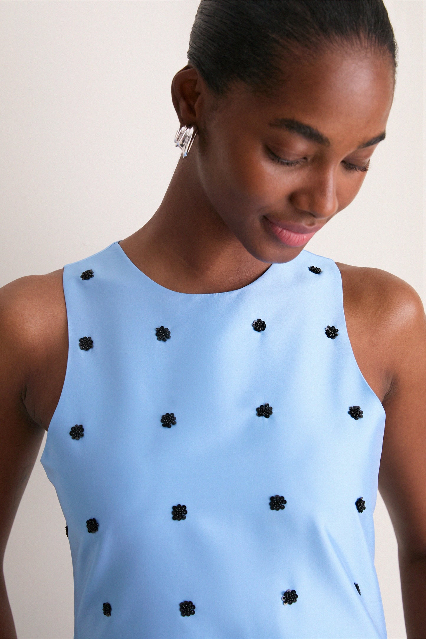 Chambray Blue and Onyx Bennet Sequin Dress