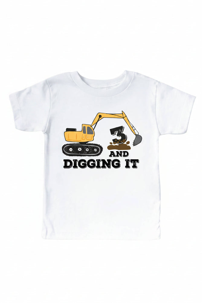Digging My Age Kids Graphic Tee | White