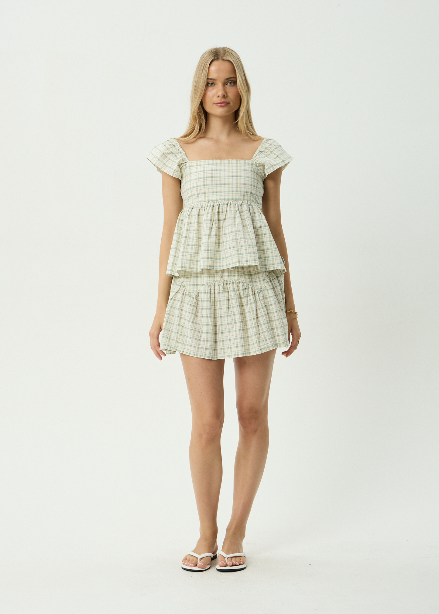 AFENDS Womens Drew - Seersucker Top - Boa Check