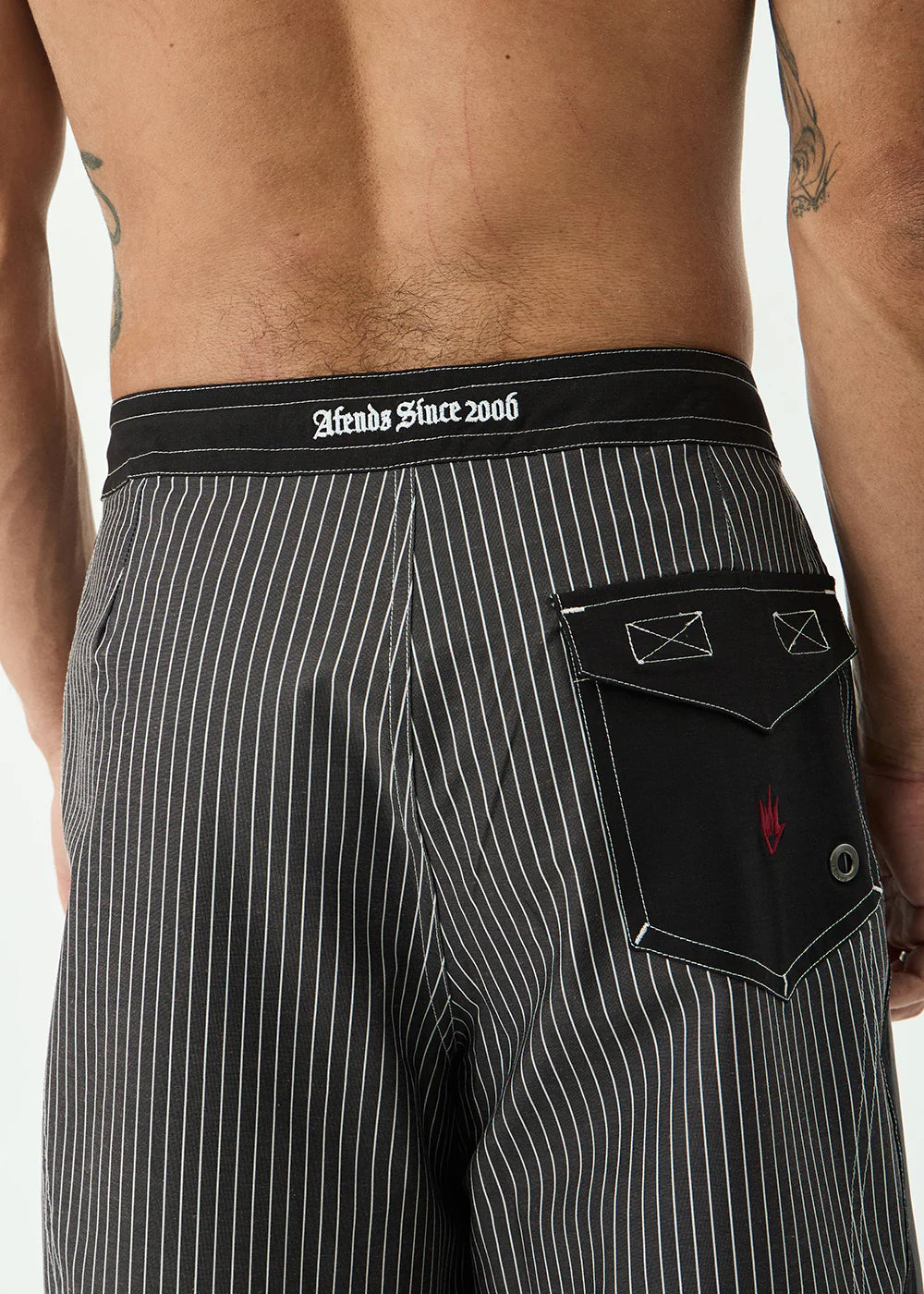 AFENDS Mens Forum - Surf Related V2 Boardshort 22" - Black Stripe