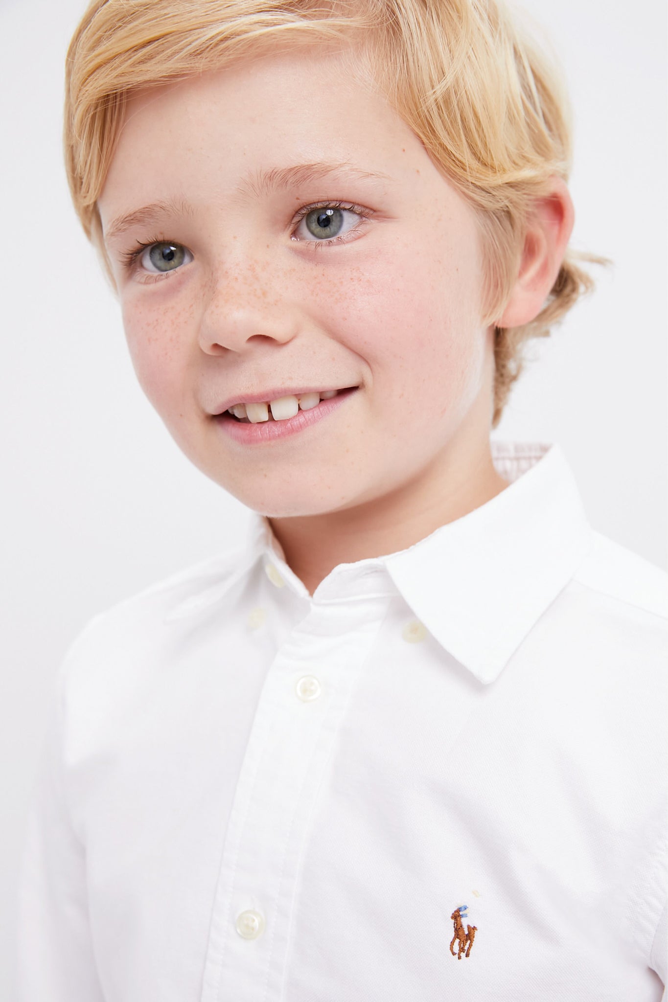 Boys White Long-Sleeve Oxford Button-Down Sportshirt