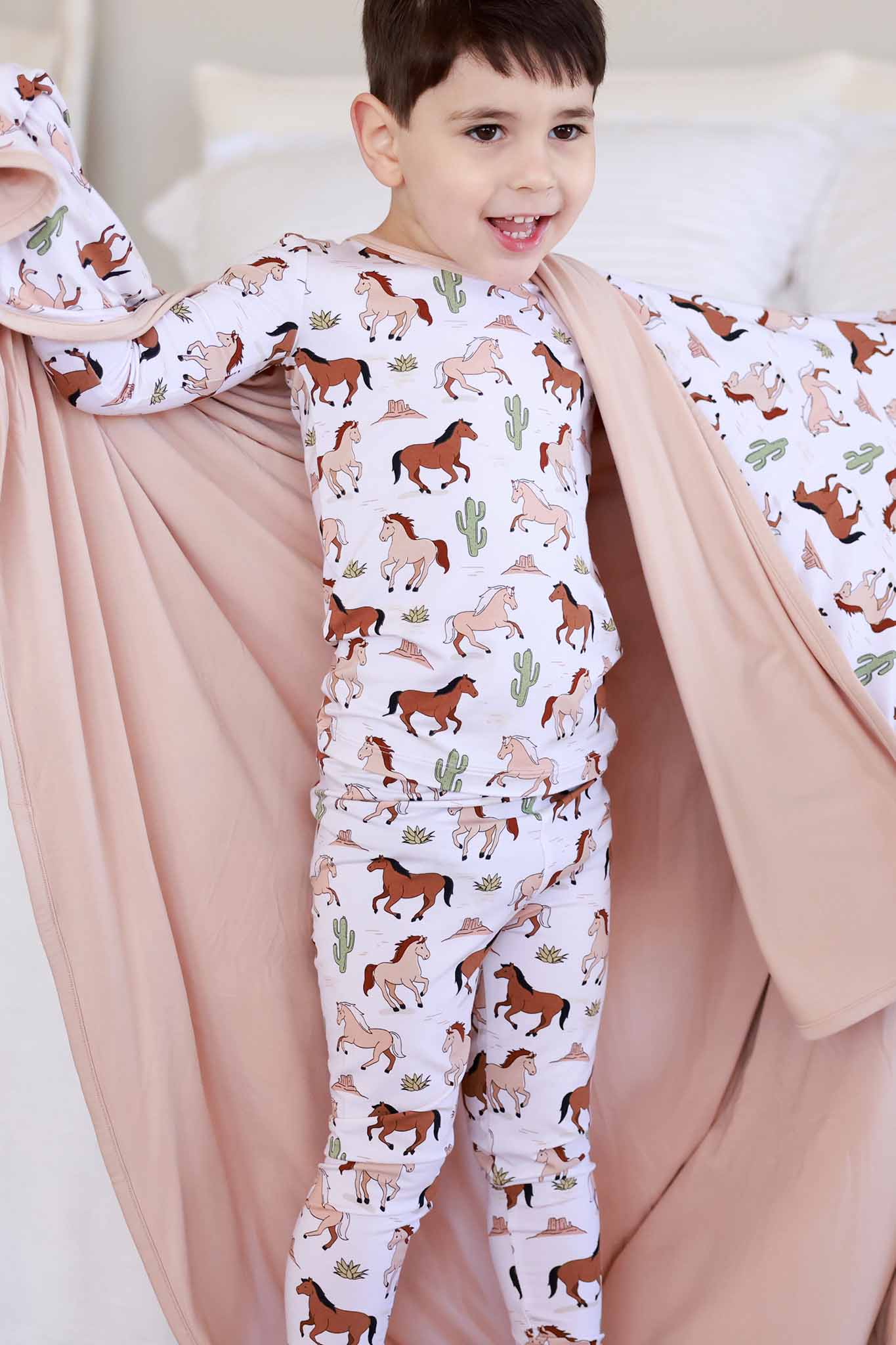 Double Sided Bamboo Blanket | Pony Club Neutral