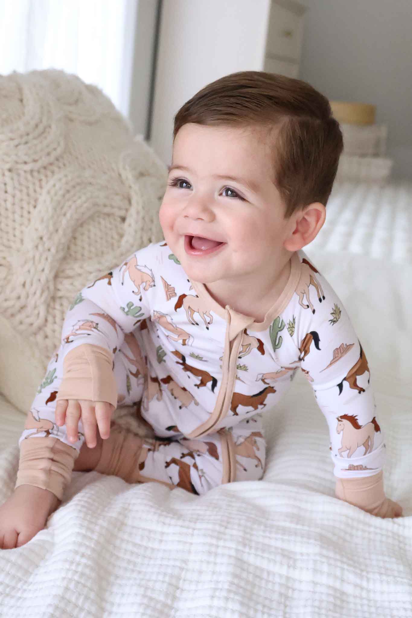 Convertible Zip Romper | Pony Club Neutral