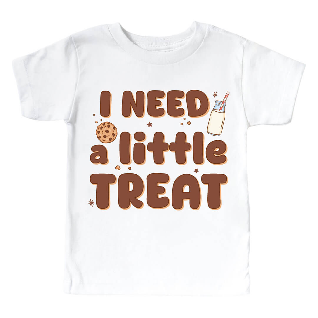 Need A Little Treat Graphic Bodysuit & Kids Tee | White