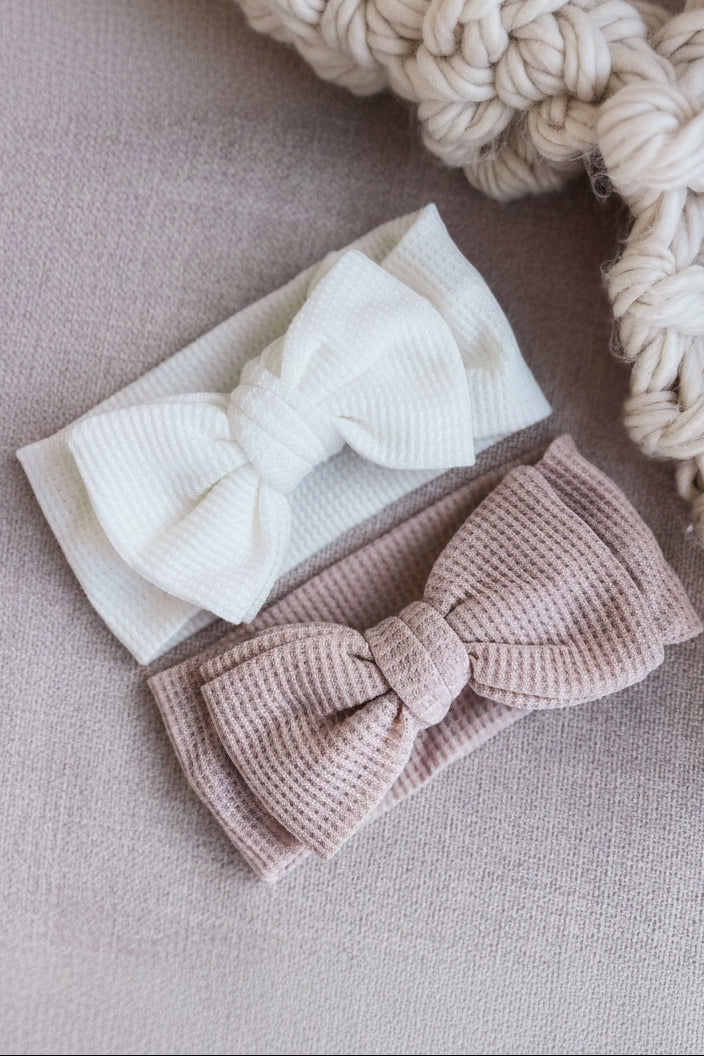 Large Waffle Knit Bow | Blossom