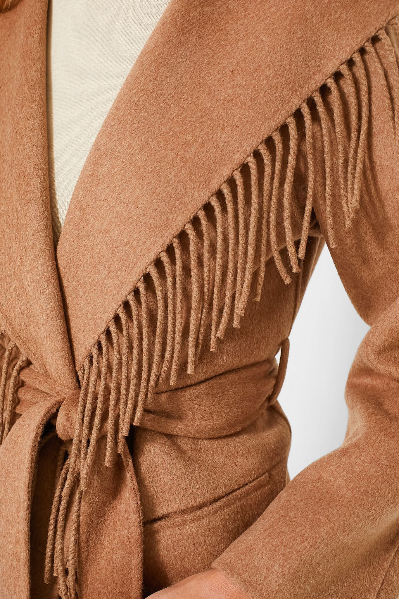 Camel Rowen Fringe Jacket