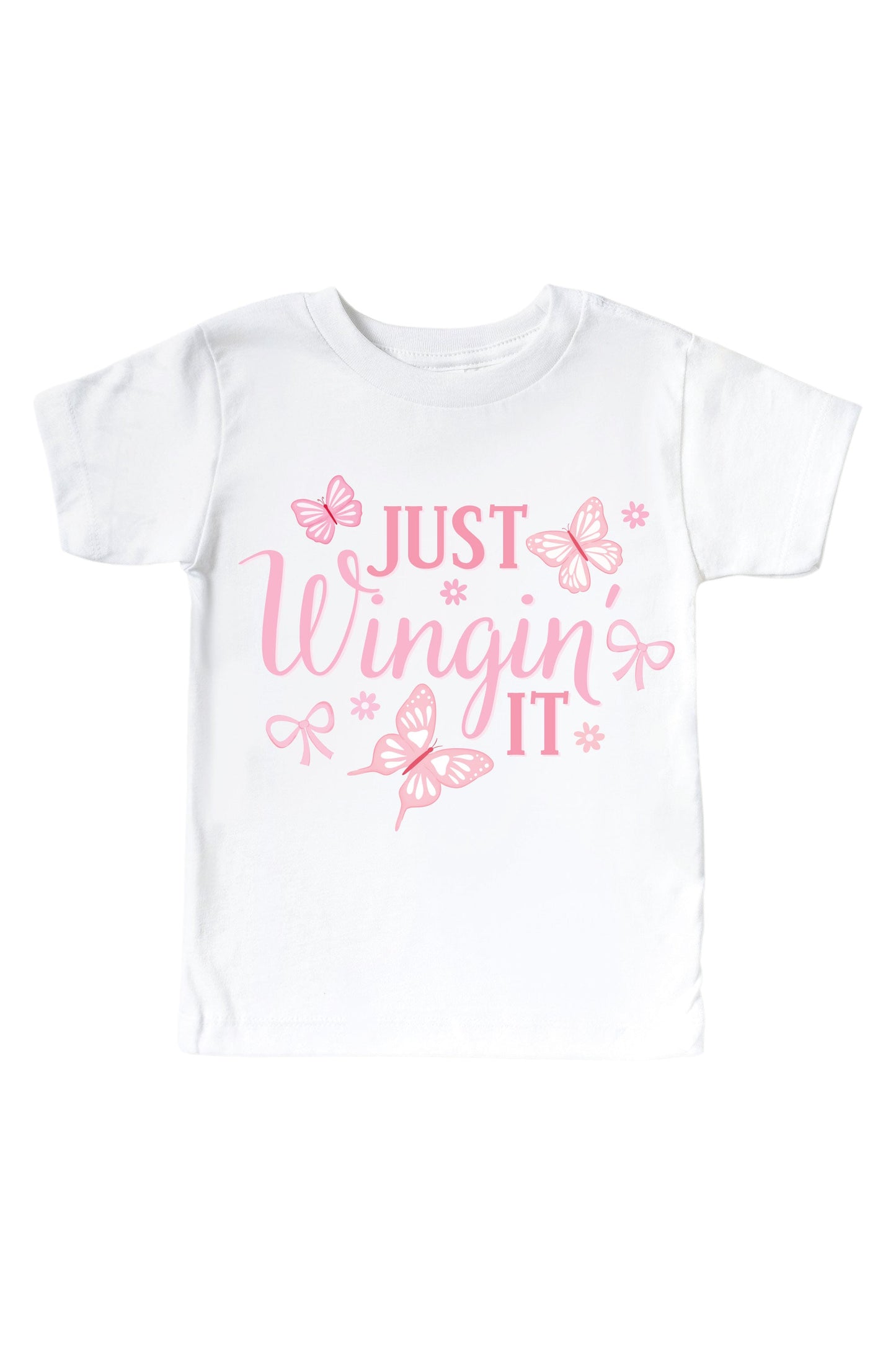 Just Wingin' It Graphic Bodysuit & Kids Tee | White