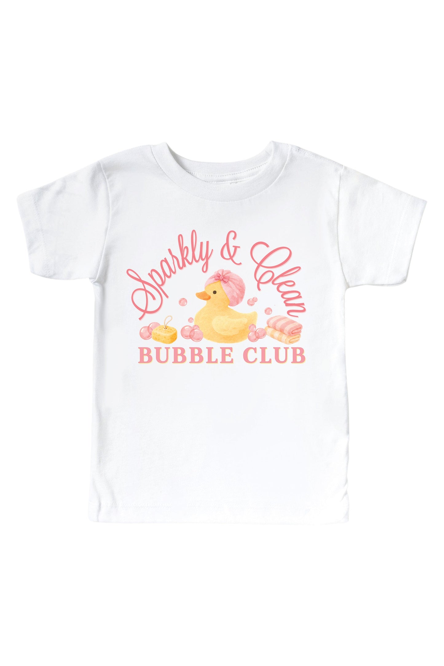 Bubble Club Pink Graphic Bodysuit & Kids Tee | White