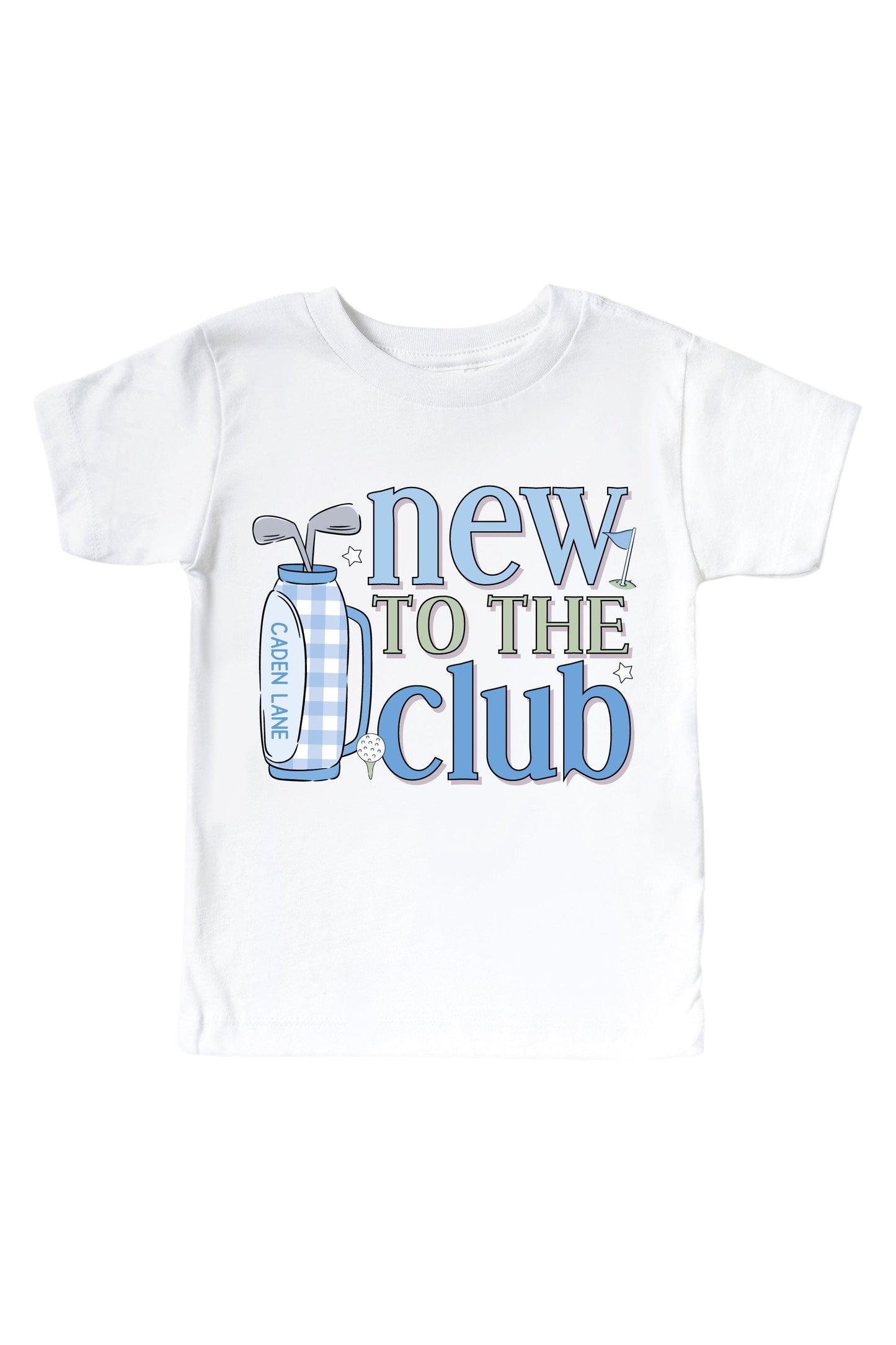 New To The Club Blue Graphic Bodysuit & Kids Tee | White