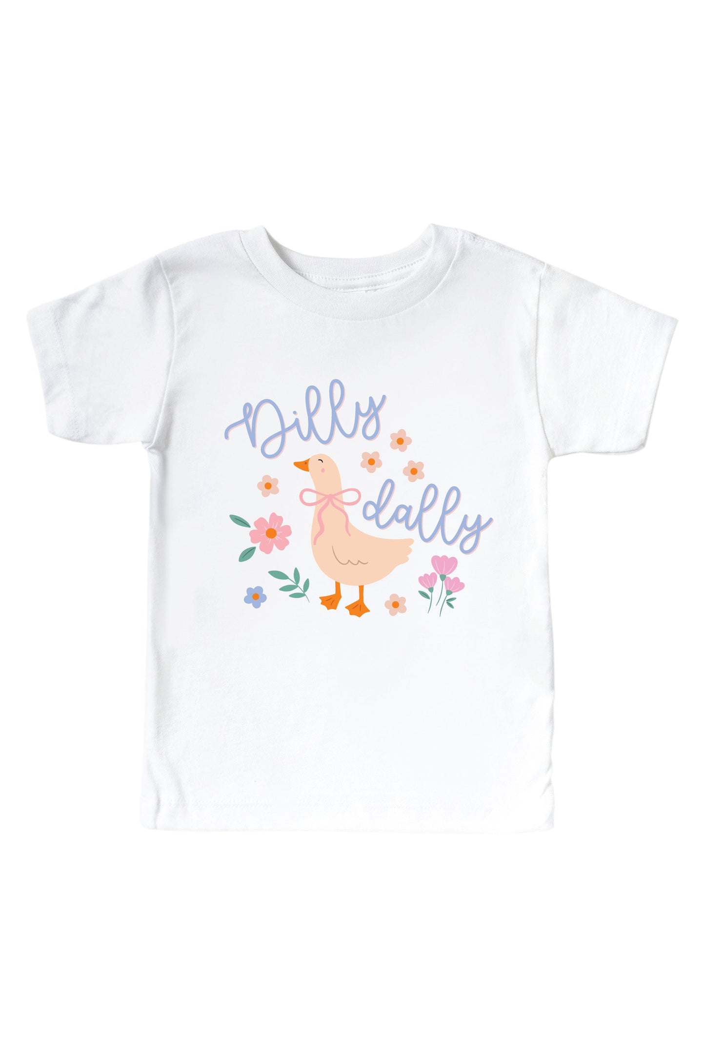 Dilly Dally Graphic Bodysuit & Kids Tee | White