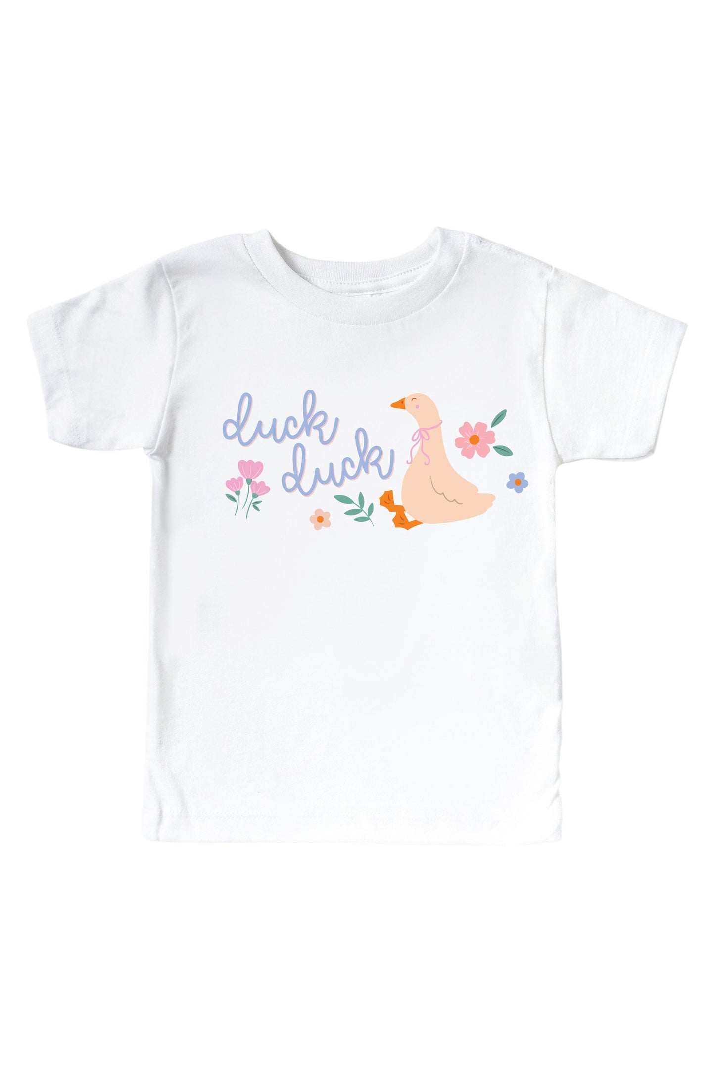 Duck Duck Graphic Bodysuit & Kids Tee | White