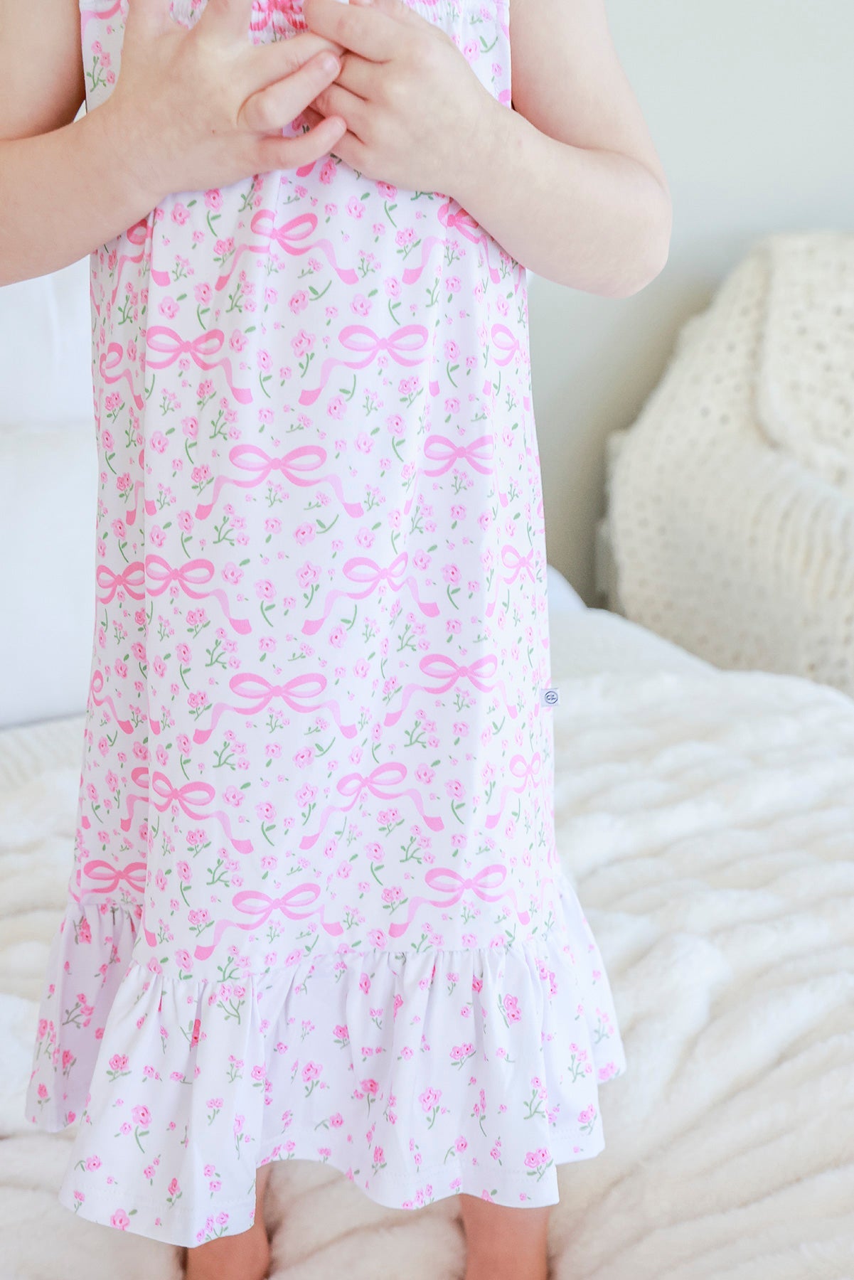 Girls' Full Length Ruffle Nightgown | Dreamy Bows
