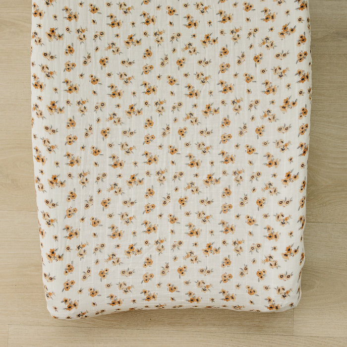 Autumn Bloom Muslin Changing Pad Cover