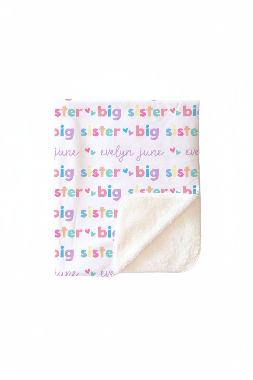 Big Sister Personalized Kids Blanket