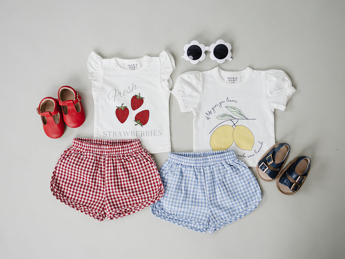 Blue Gingham Shorts