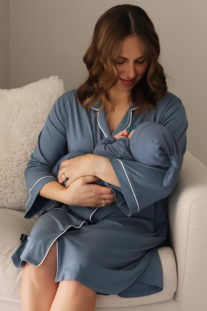 Labor & Delivery Nightgown | Dusty Blue
