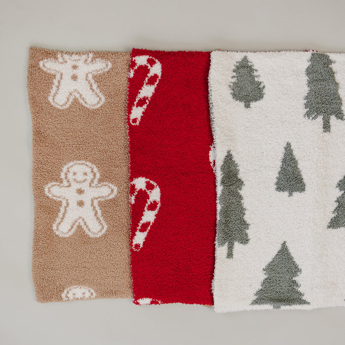 Candy Cane Plush Blanket