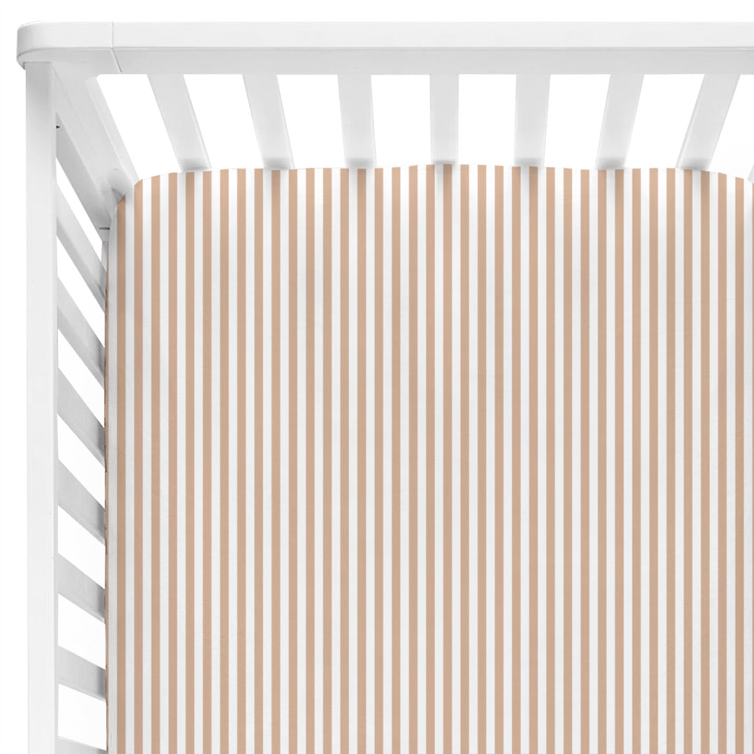 Mocha Stripes Crib Sheet