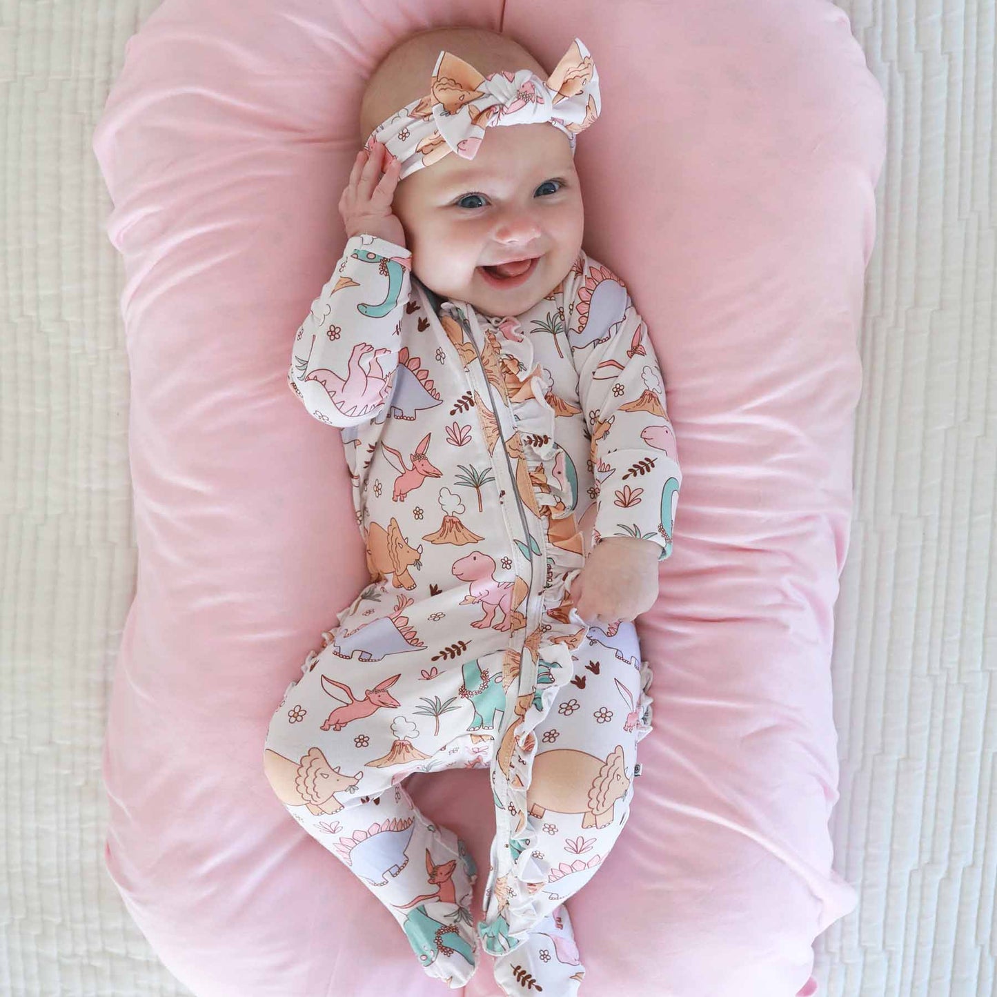 Dolly's Dinos Knit Large Bow Headwrap