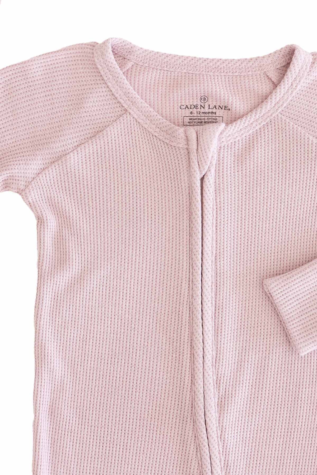 Embroidered Bamboo Waffle Convertible Zip Romper | Elderberry