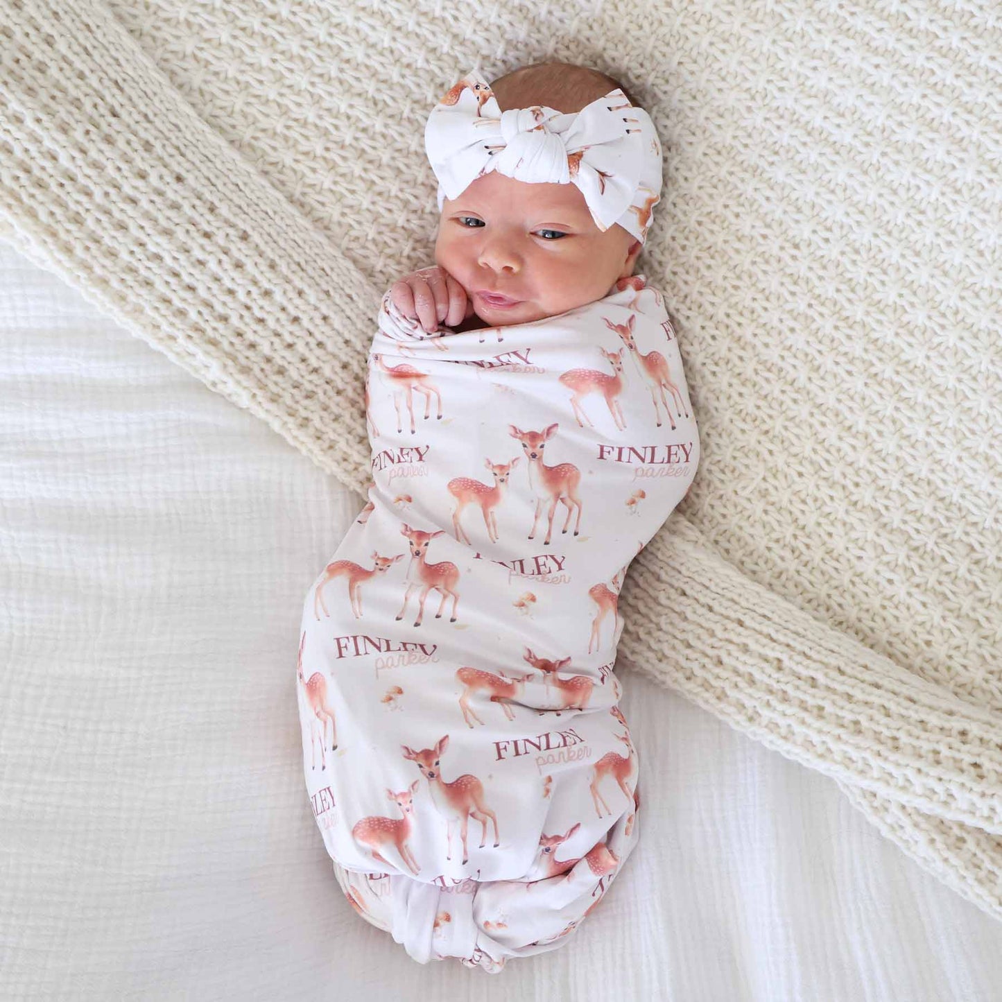 Friendly Fawns Knit Large Bow Headwrap