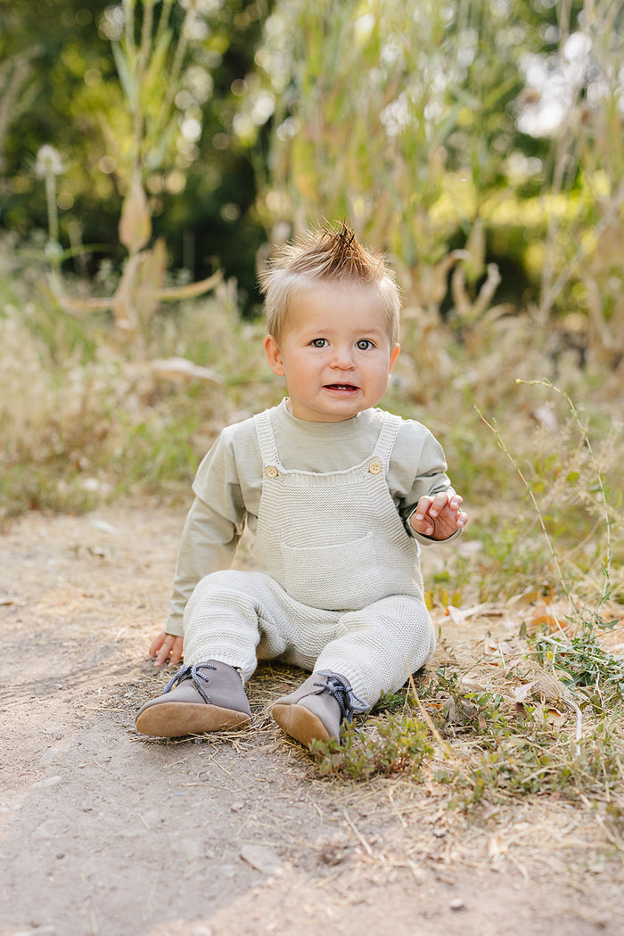 Grey Knit Overalls