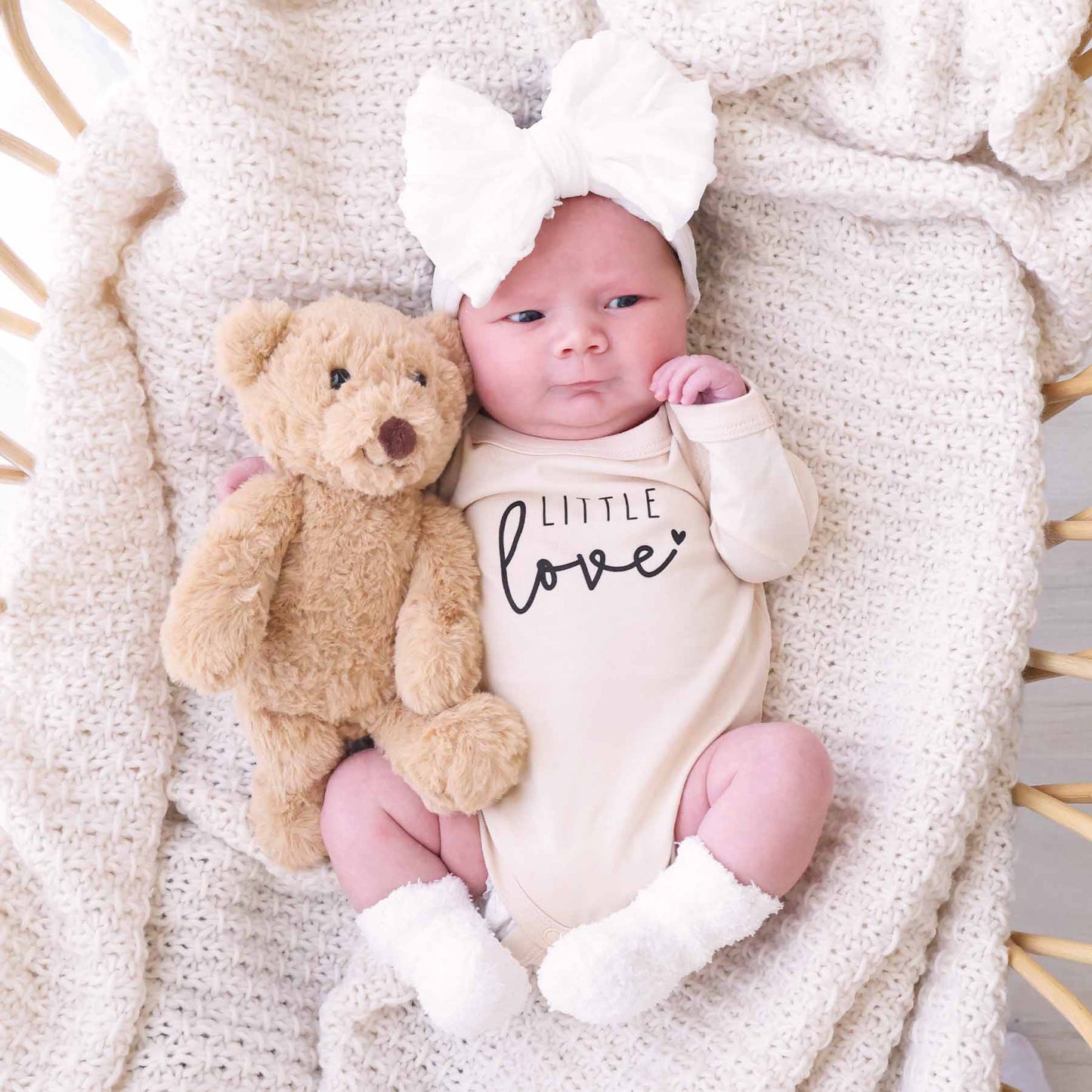 Little Love Long Sleeve Graphic Bodysuit | Natural