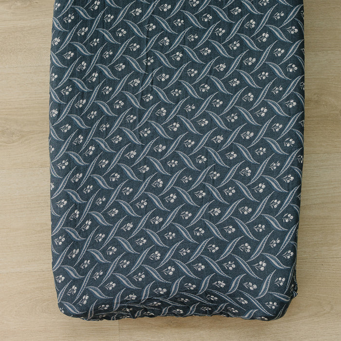Navy Berry Muslin Changing Pad Cover