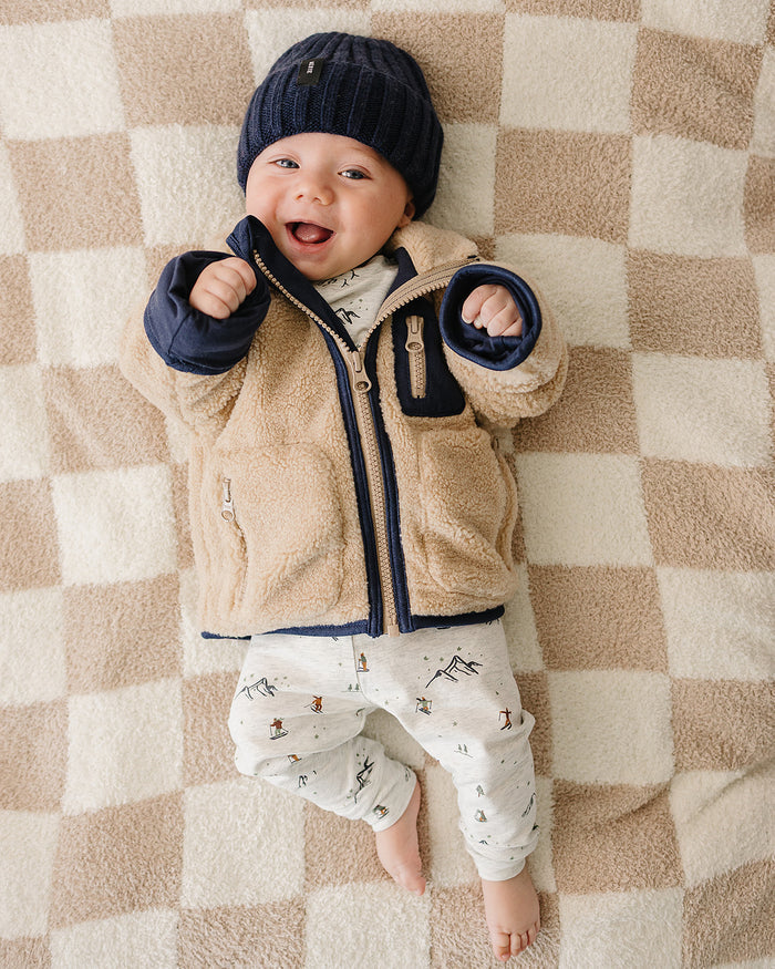 Navy Chunky Knit Beanie