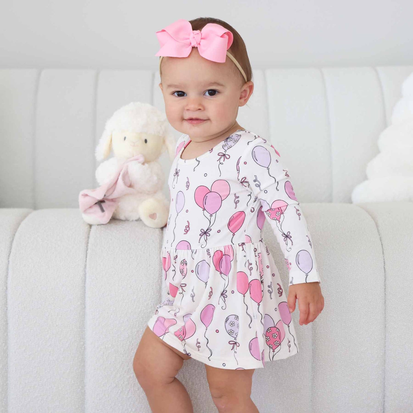 Long Sleeve Twirl Bodysuit | Party Time Pink