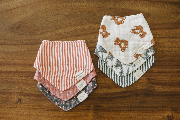 Pink Stripes Classic Muslin Bib