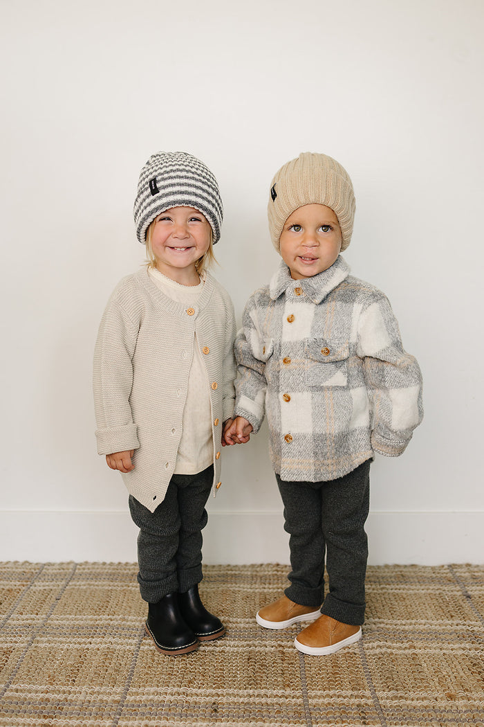 Tan Chunky Knit Beanie