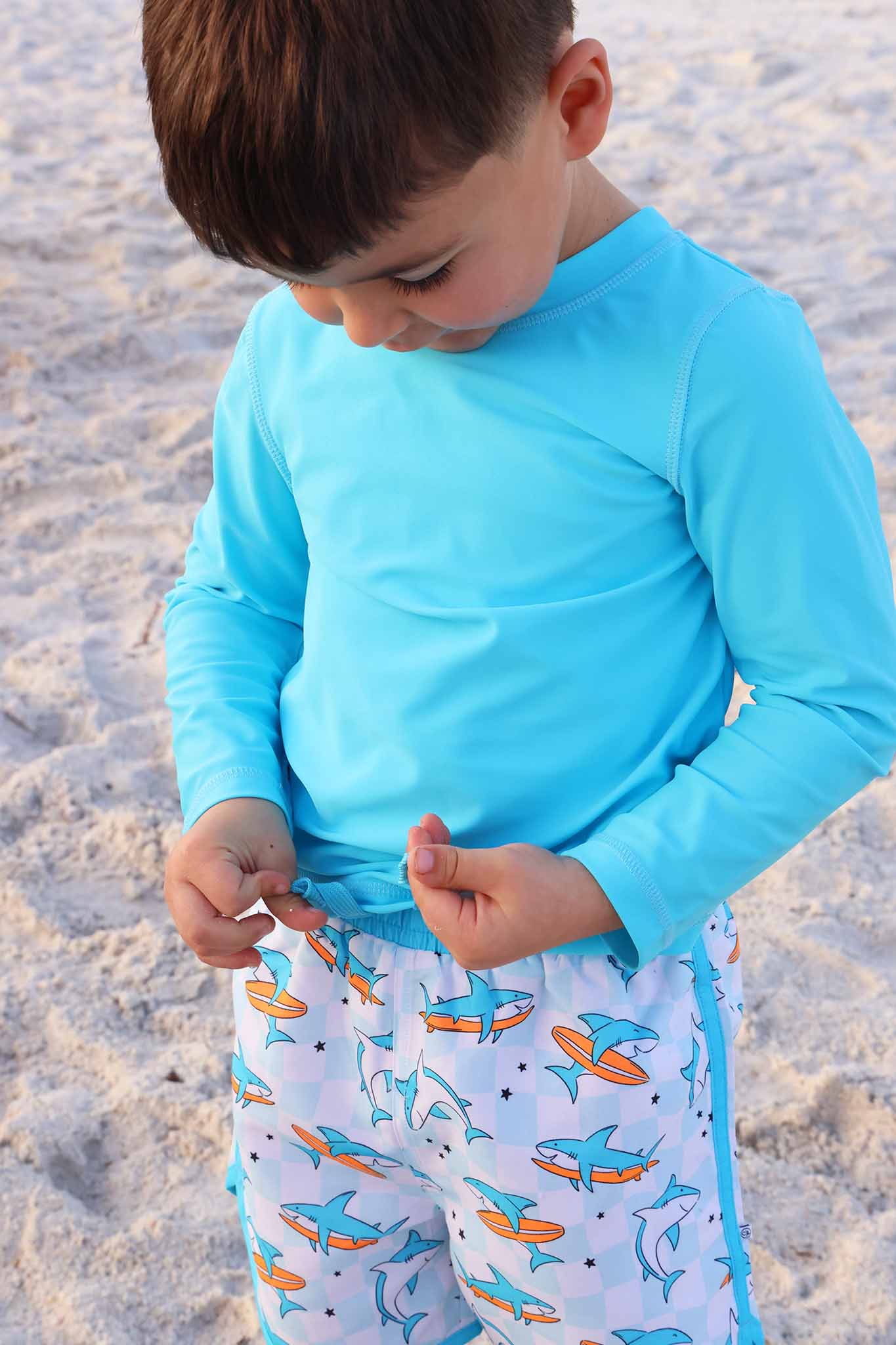 Long Sleeve Rash Guard Shirt | Sharking Blue