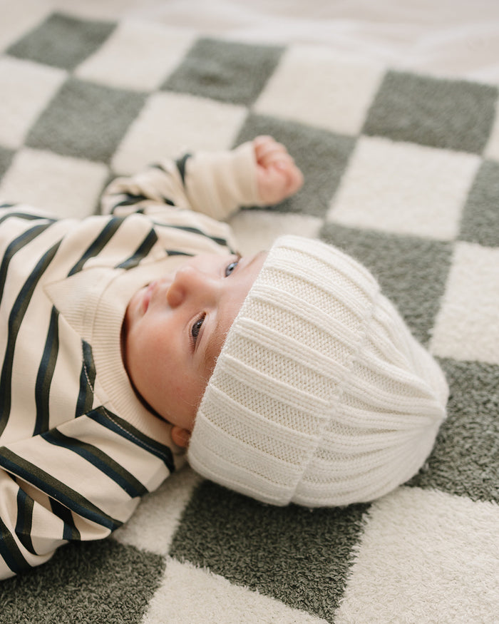 White Chunky Knit Beanie