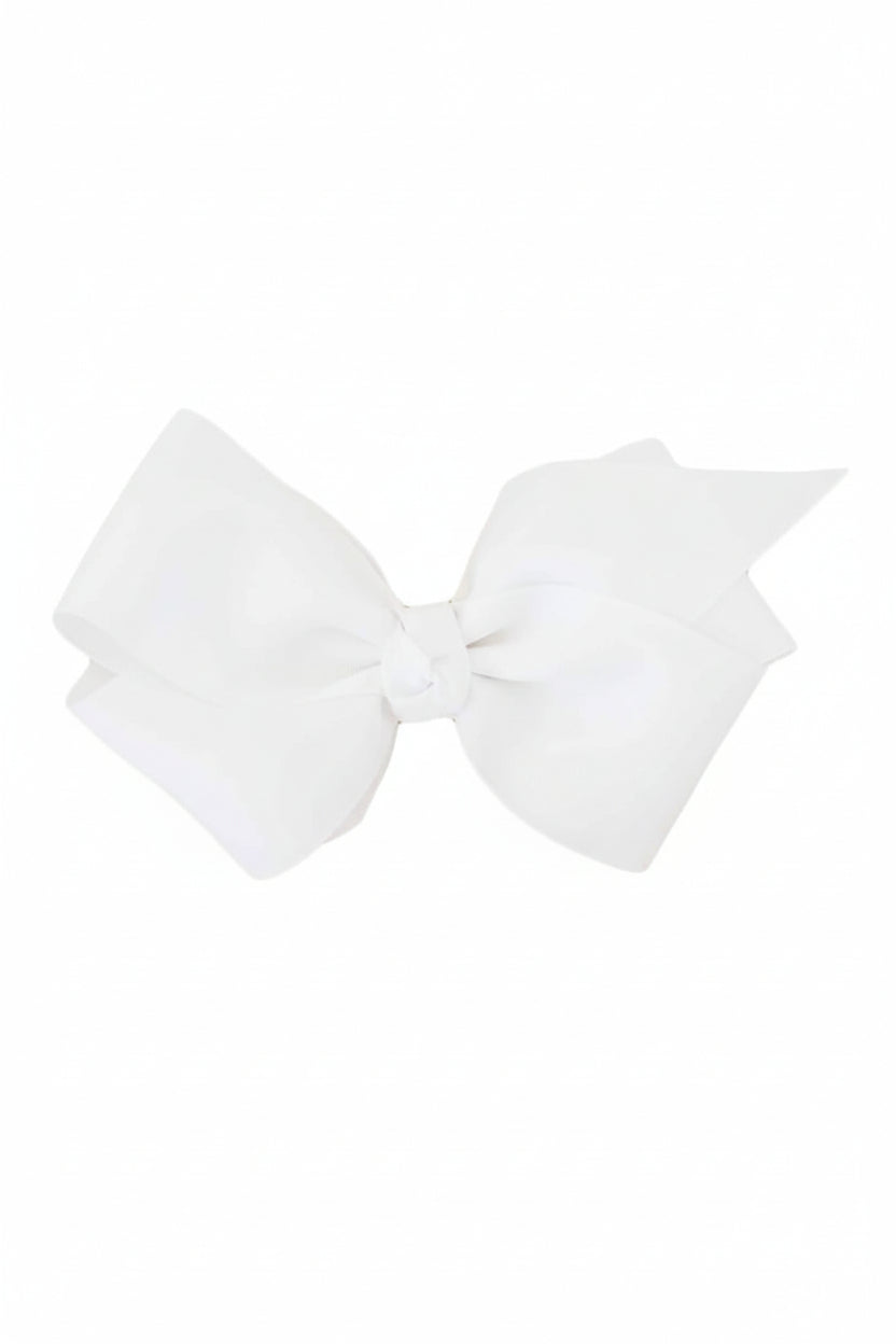 Large Ribbon Bow With Clip | White