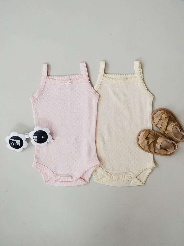 Yellow Pointelle Tank Bodysuit