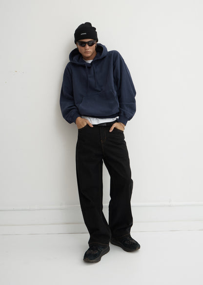 AFENDS Mens Pablo - Denim Baggy Jean - Washed Black