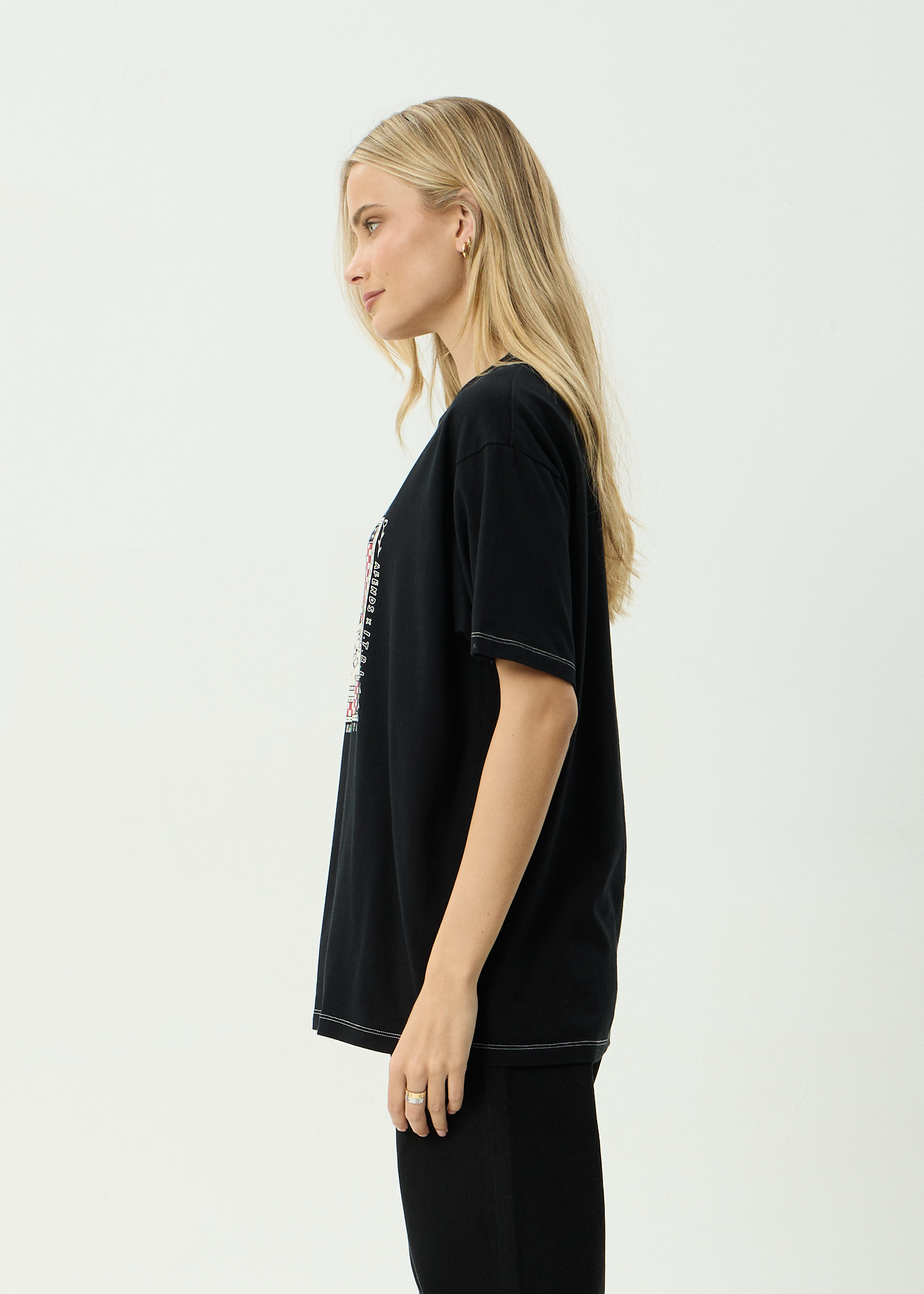 AFENDS Womens Have A Good Day - Oversized Tee - Black