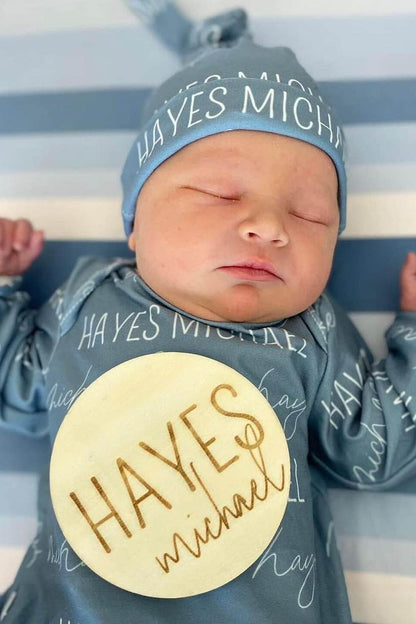 Personalized Baby Name Wood Announcement | Block