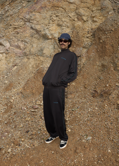 AFENDS Mens Spinal - Track Zip Up Jacket - Black