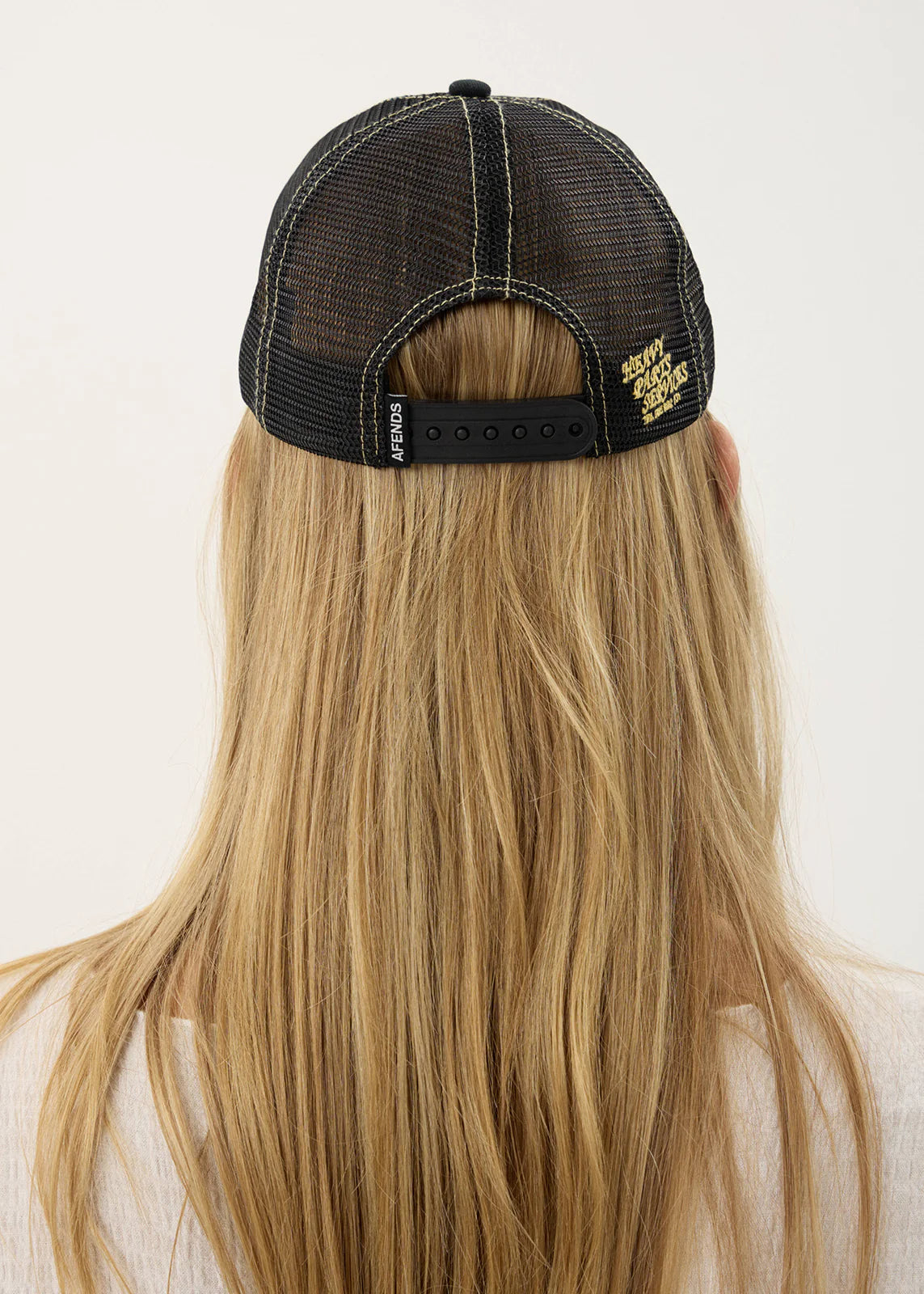 AFENDS Unisex Heavy Parts - Six Panel Mesh Cap - Stone Black