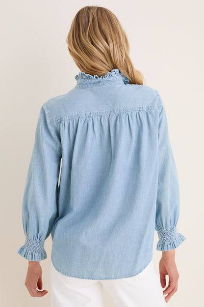 Chambray Teagan Popover Top