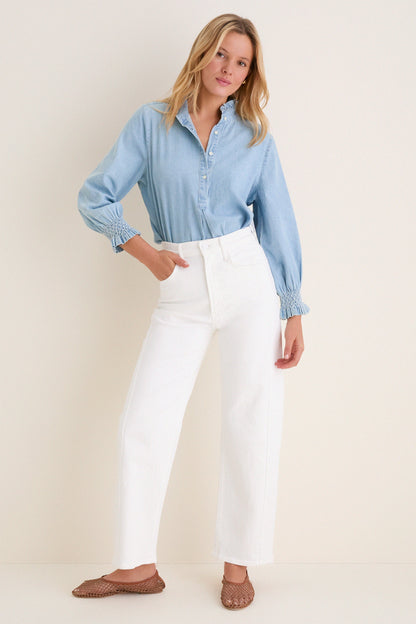 Chambray Teagan Popover Top