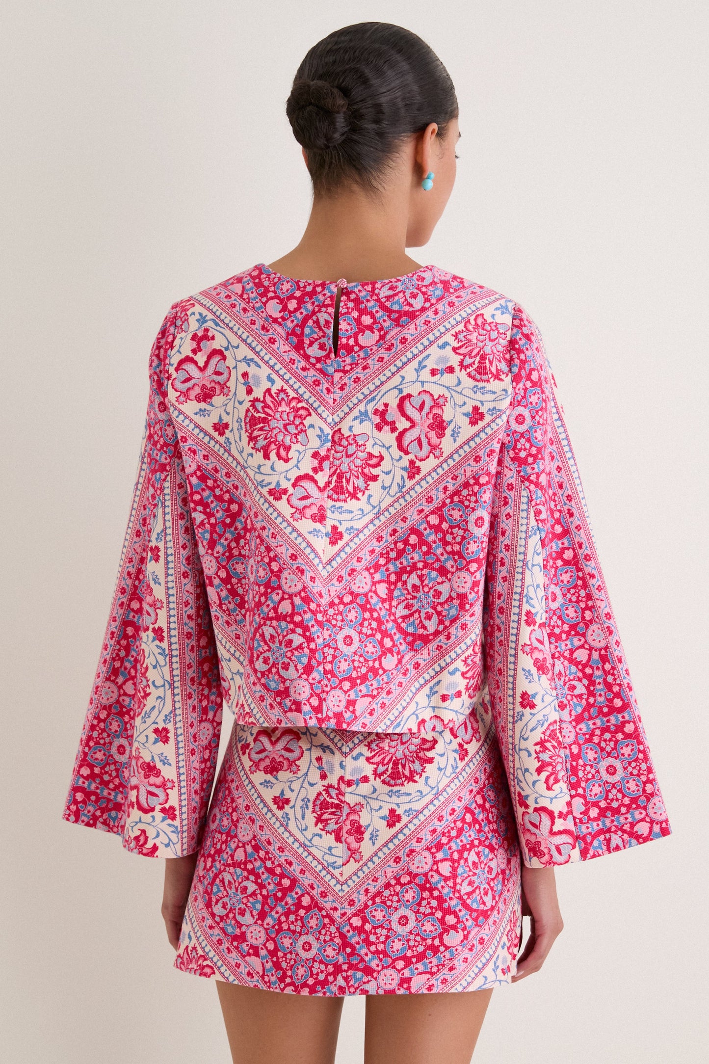 Cerise Chevron Cotton Maxine Top