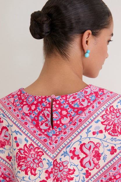 Cerise Chevron Cotton Maxine Top