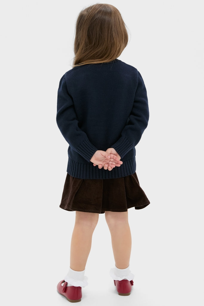 Boys Long-Sleeve Flag Bear Crewneck Sweater